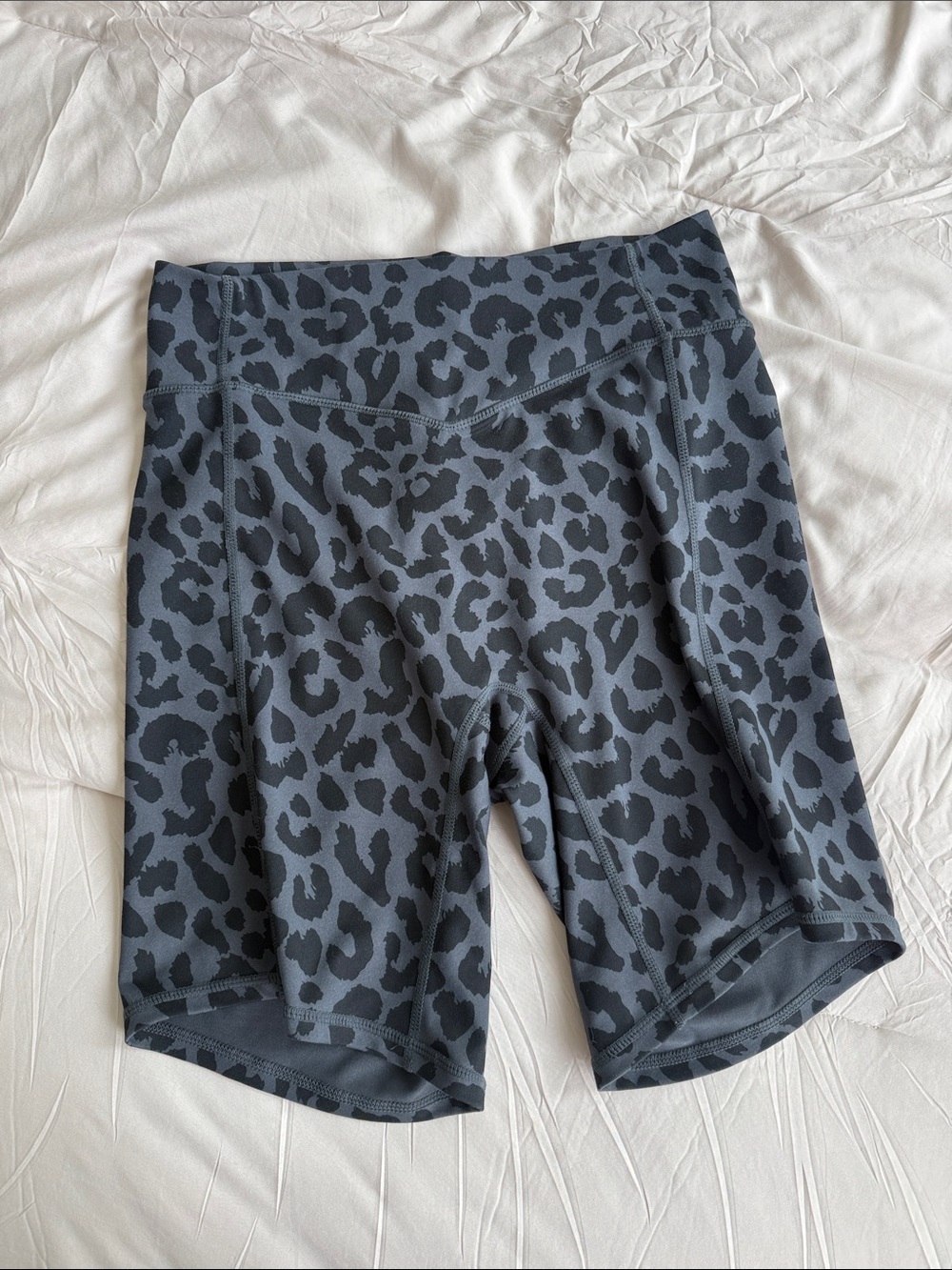 Vitality High-Rise Charcoal Leopard Print Bike Shorts